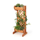 Outdoor Wood Raised Garden Bed With Trellis For Garden Patio