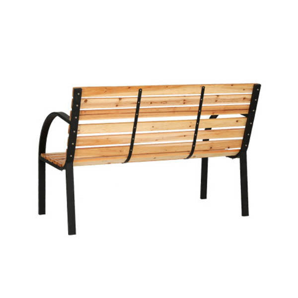 Outdoor Wooden Garden Bench Steel 2 Seater Patio Furniture