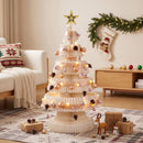 Prelit Christmas Tree Decorations 114CM Foldable Quick Setup White