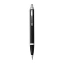 Parker Im Ballpoint Pen Black Lacquer Chrome Trim Medium Tip Blue Ink