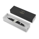 Parker Im Ballpoint Pen Black Lacquer Chrome Trim Medium Tip Blue Ink