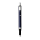 Parker Im Ballpoint Pen Matte Blue Chrome Trim Medium Tip Blue Ink