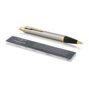 Parker Im Ballpoint Pen Brushed Metal Medium Tip Blue Ink