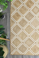 Amber Nest Beige Natural Parquetry Rug