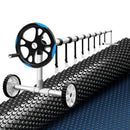 Pool Cover 600 Micron 10x4m w/ Roller 5.55m Black Solar Blanket