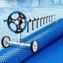 Pool Cover 600 Micron 7x4m with Roller 5.55m Solar Blanket Blue