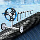 Pool Cover 600 Micron 8x4.2m w/ Blue Roller 5.55m Swimming Pools Black Solar Blanket