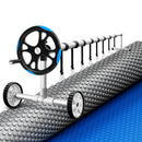 Pool Cover 600 Micron Solar Heat Blanket 8x4.2m with 5.55m Roller Blue