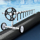 Pool Cover 600 Micron 9.5x5m with Roller 5.55m Swimming Pools Black Solar Blanket