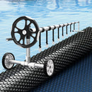 Pool Cover 500 Micron 9.5x5m w/ Roller 5.55m Swimming Pools Black Solar Blanket