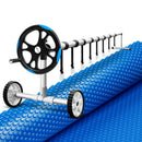 Pool Cover 600 Micron Solar Heat 9.5x5m Blanket with 5.55m Roller Blue