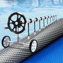 Pool Cover 600 Micron 9.5x5m w/ Roller 5.55m Swimming Pools Sliver Solar Blanket