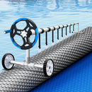Pool Cover 600 Micron 9.5x5m w/ Blue Roller 5.55m Swimming Pools Sliver Solar Blanket