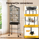 158cm Bird Cage Aviary Parrot Budgie Stand Wheels Black