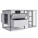 Chicken Coop 219cm Rabbit Hutch Poultry Cage Outdoor Enclosure Wood