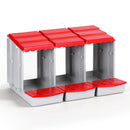 Chicken Nesting Box 3 Hole Roll Away Poultry Hen Laying Egg Hutch Red