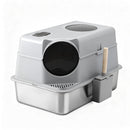 Cat Litter Box Large Stainless Steel High Sided Pet Toilet Odour Control