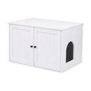 80x53cm Cat Litter Box Enclosure Hidden Litter Tray Cabinet Furniture White