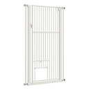 143cm Retractable Gate Pet Dog Cat with Walk Through Door White