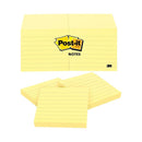 Post It Lined Notes Canary Yellow 76Mm X 76Mm Pack Of 12