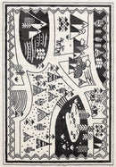 Maple Glen Black White Kids Rug