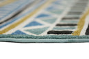 Saffron Glen Blue Yellow Tribal Kids Rug