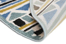 Saffron Glen Blue Yellow Tribal Kids Rug