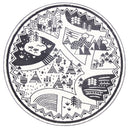 Solstice Glen Black White Kids Round Rug