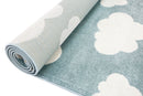Lagoon Glen Aqua White Cloud Kids Rug