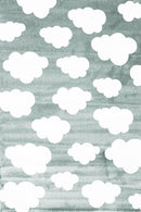 Lagoon Glen Aqua White Cloud Kids Rug