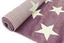 Moonlit Glen Violet Pink Stars Kids Rug