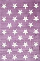 Moonlit Glen Violet Pink Stars Kids Rug