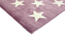 Moonlit Glen Violet Pink Stars Kids Rug