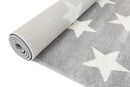 Olive Glen Grey White Stars Kids Rug