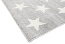 Olive Glen Grey White Stars Kids Rug