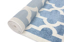 Orchid Glen Blue White Lattice Kids Rug