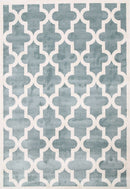 Pearl Glen Aqua White Lattice Kids Rug