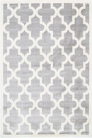 Rosewood Glen Grey White Lattice Kids Rug