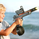 Kids Adult Electric Water Gun 500ml Water Tank Light Squirt Guns Toys Grey