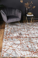 Zephyr Glen Grey Orange Geometric Rug