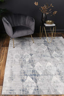 Evergreen Grove Grey Blue Geometric Rug