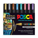 Posca Waterbased Medium Paint Marker Bullet Tip Metallic Pack Of 8