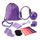 Pilates Ring Set for Women, 15pcs Home Workout Pilates Equipment with Ring, Ball, Yoga Socks, D-Ring etc. Pilates Starter Kit for Strength, Toning and Flexibility Purple