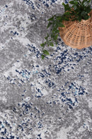 Lunar Grove Grey Blue Abstract Rug