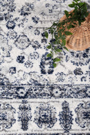 Orchid Grove Ivory Blue Traditional Rug
