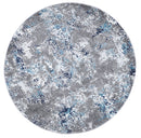 Starlight Grove Grey Blue Abstract Round Rug
