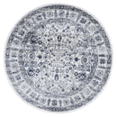 Zephyr Grove Ivory Blue Round Rug
