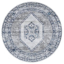 Clover Haven Grey Traditional Round Rug