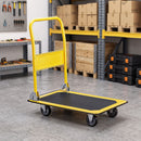 Platform Trolley Hand Truck Folding Platform Cart 150kg Load Yellow