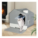 Fully Enclosed Cat Litter Box Mat Grey